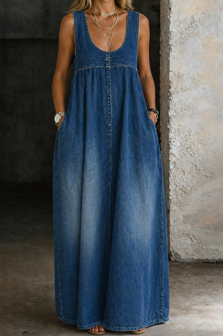 Veronica - Loose Denim Vest Dress