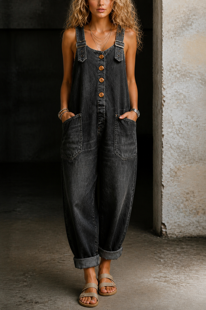 Moxelle - Denim Overall Jumpsuit