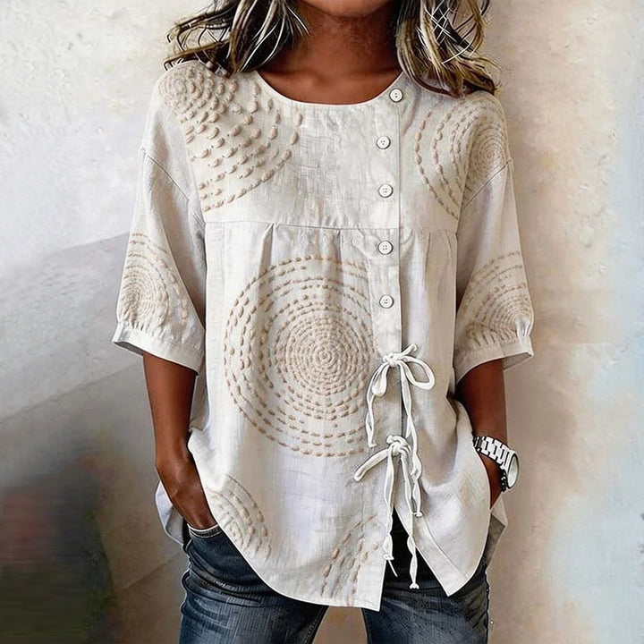 Élodie - Casual vintage blouse with print