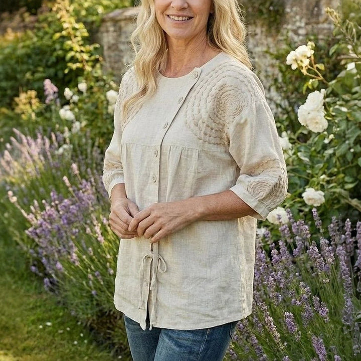 Élodie - Casual vintage blouse with print