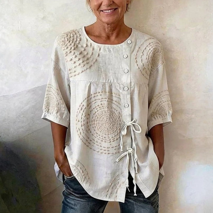 Élodie - Casual vintage blouse with print