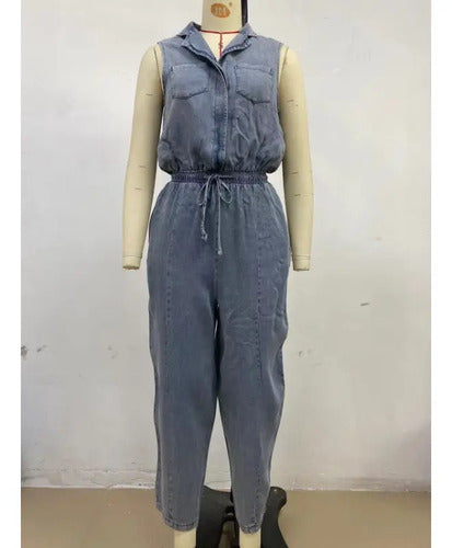 Rosalia - Sleeveless Denim Jumpsuits