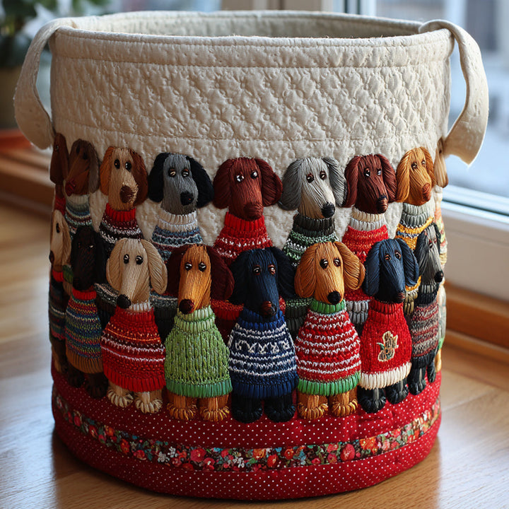 Dachshund Parade - Handcrafted Laundry Basket
