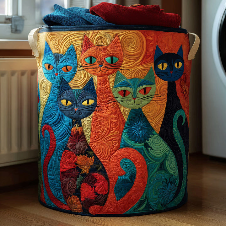 Cat Quilted - Handcrafted Basket