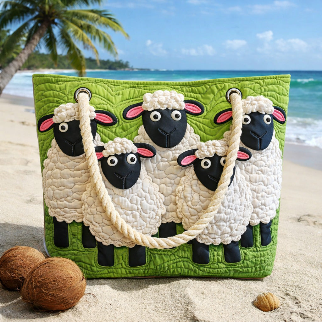 Quilted Beach Bag Sheep Sky