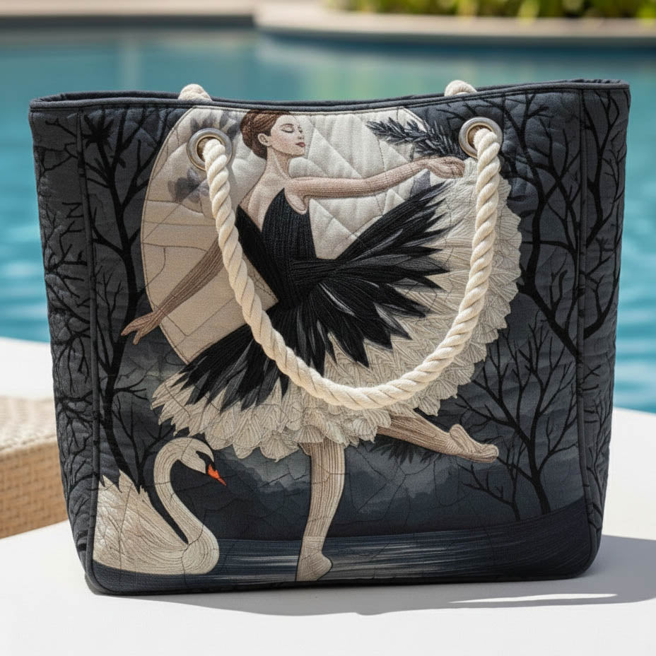 Elegant Quilted Ballerina Beach Bag