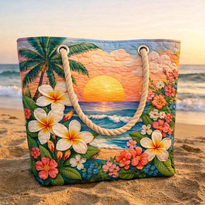 Tropical Vibe Quilted Beach Bag