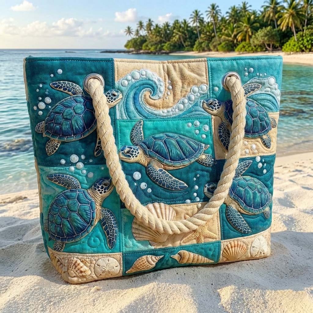 Quilted Beach Bag Turtle Bay