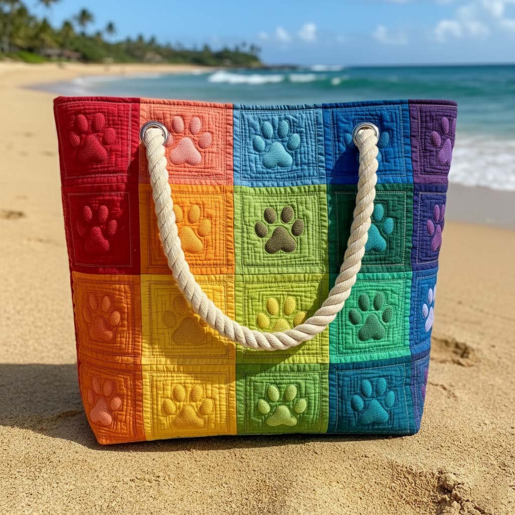 Quilted Beach Bag Poot Patch