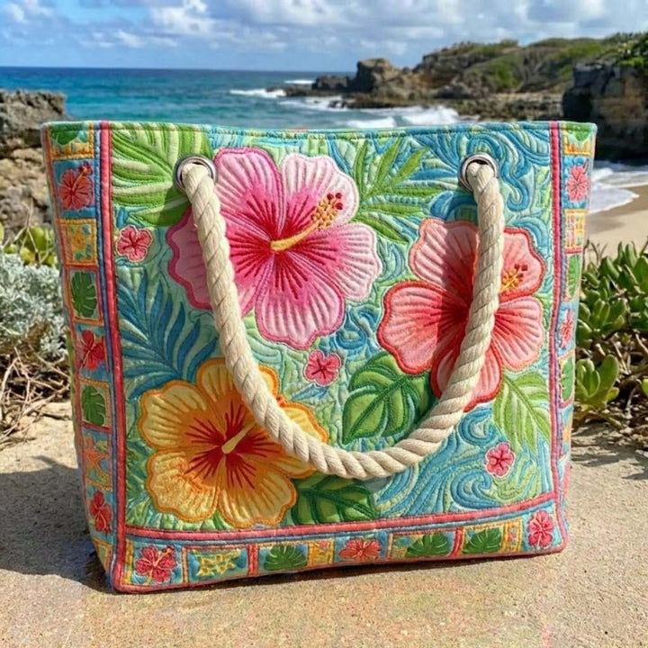 Quilted Beach Bag Tropical Vibes