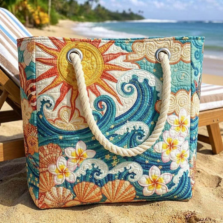 Quilted Beach Bag Warm Halo