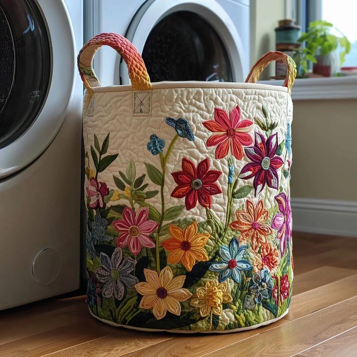 Flowers - Handcrafted Laundry Basket
