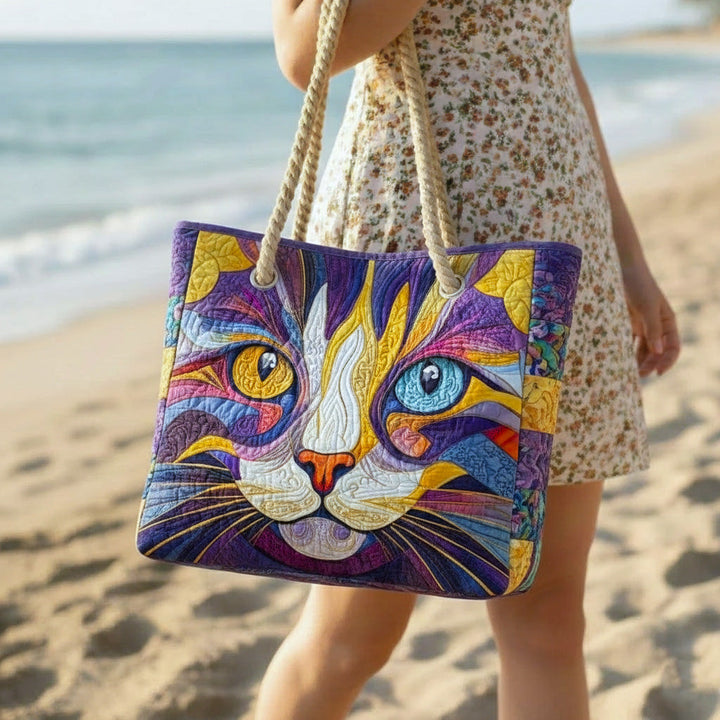 Quilted Beach Bag Catitude