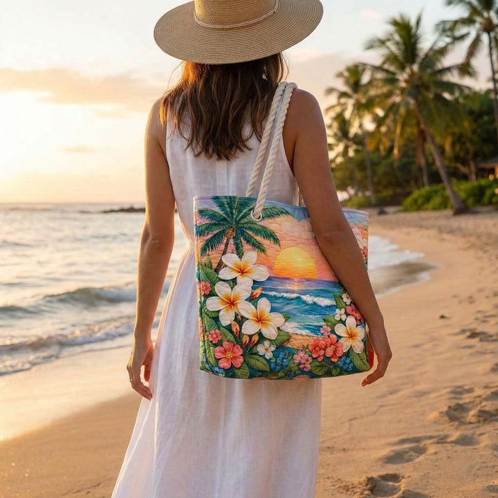 Tropical Vibe Quilted Beach Bag