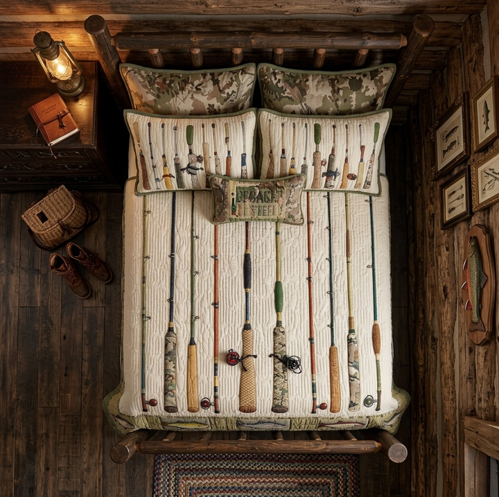Vintage Tackle - 3-Piece Handmade Bedding Set