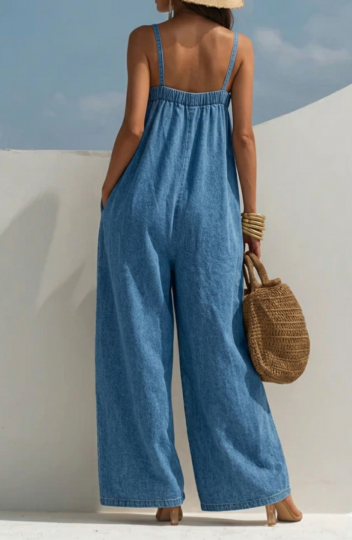 Madison - Denim Jumpsuit with Wide Legs