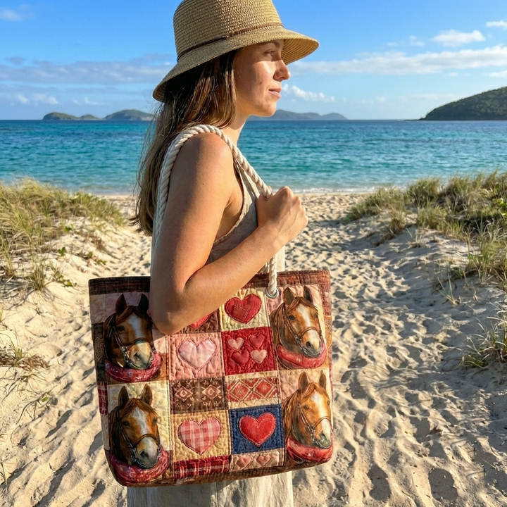 Quilted Beach Bag Prairie Runner