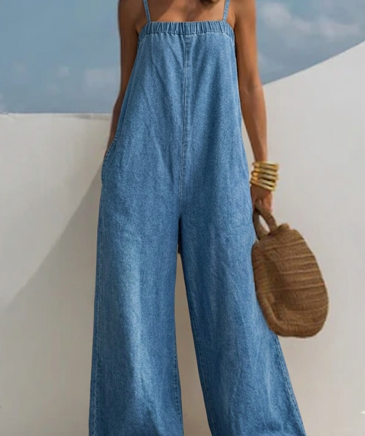 Madison - Denim Jumpsuit with Wide Legs