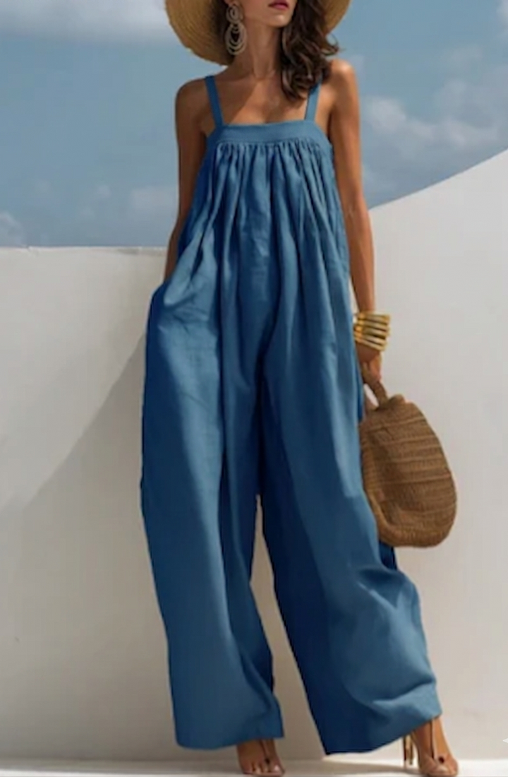 Madison - Denim Jumpsuit with Wide Legs