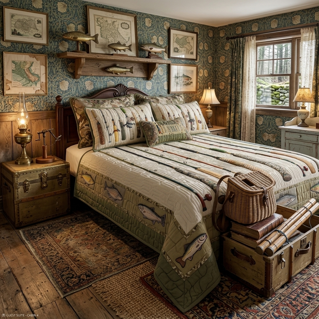 Vintage Tackle - 3-Piece Handmade Bedding Set