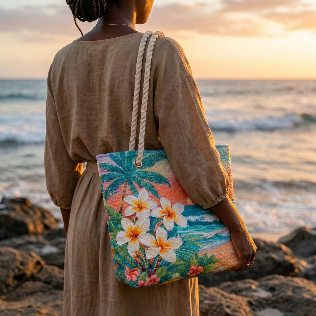 Tropical Vibe Quilted Beach Bag