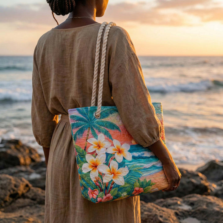 Tropical Vibe Quilted Beach Bag