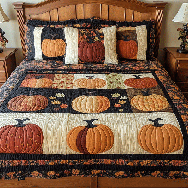 Pumpkin 3-Piece - Handmade Bedding Set