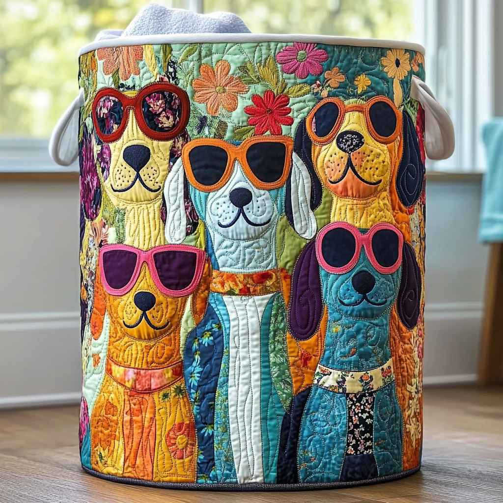 Happy Dogs - Handcrafted Laundry Basket