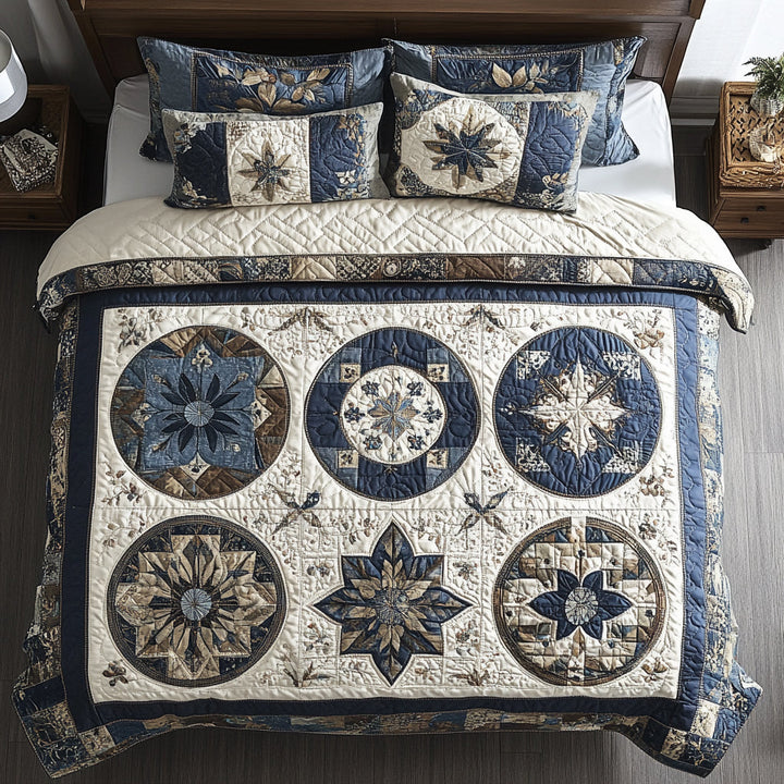 Floral Patchwork - 3-Piece Handmade Bedding Set