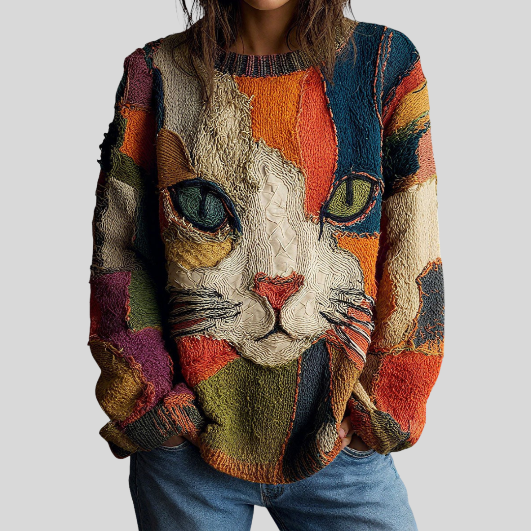 Zaira - Artistic Cat Statement Top