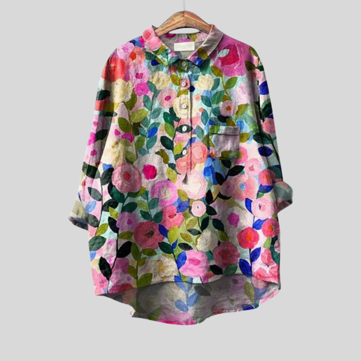Séraphine - Artistic Floral Blouse