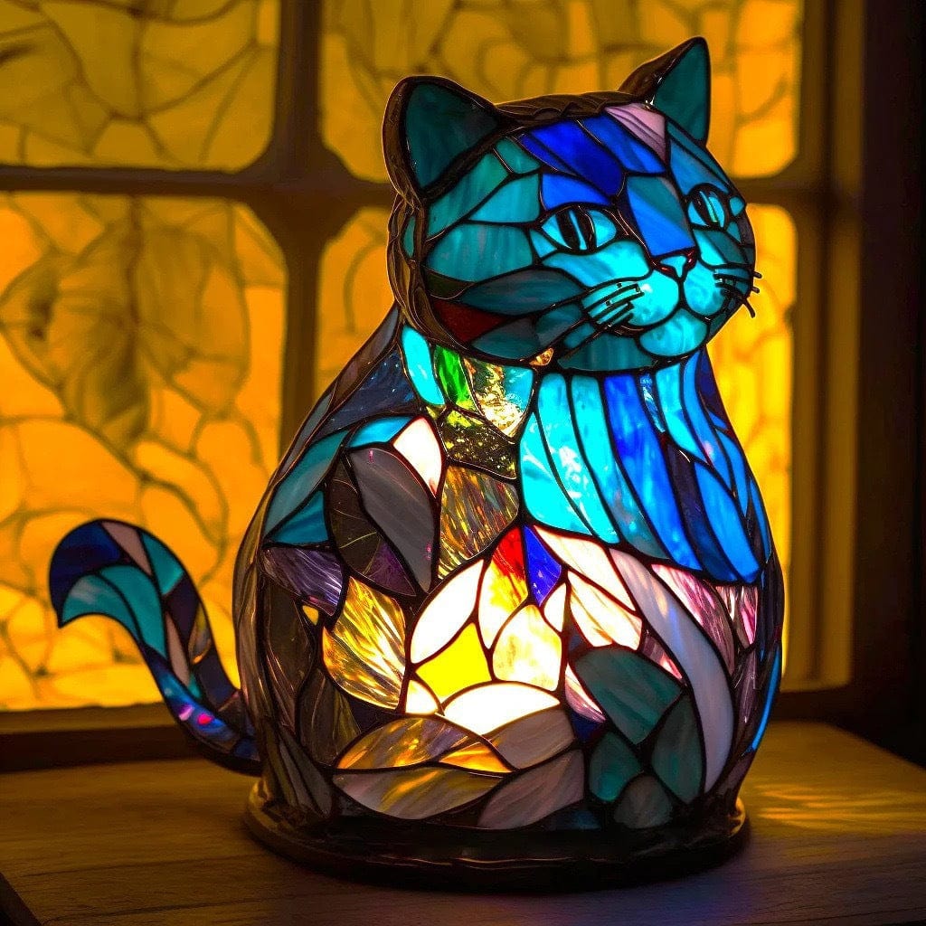 Nala Blue Cat Globe Lamp