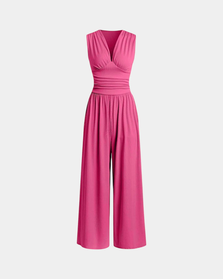 Sultana - Chic sleeveless jumpsuit with wide legs