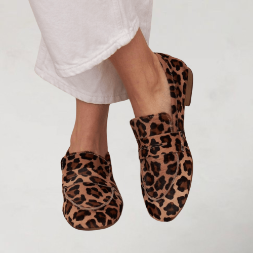 Sabine | Elegant Cow Print Velvet Loafers