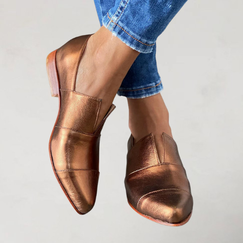 Sylvia | Pointed Toe Loafers with V-Cut