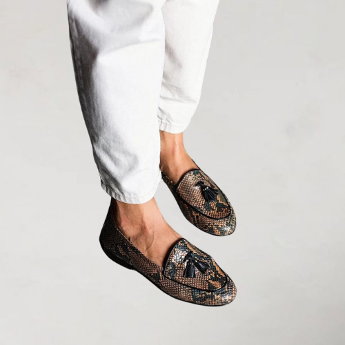 Ingrid | Elegant Snake Print Loafers