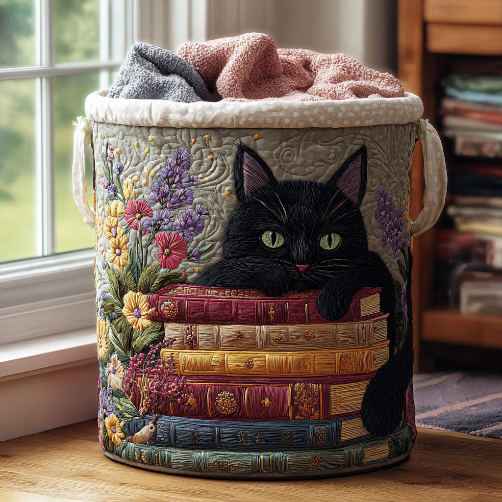 Cat Quilted - Handcrafted Basket