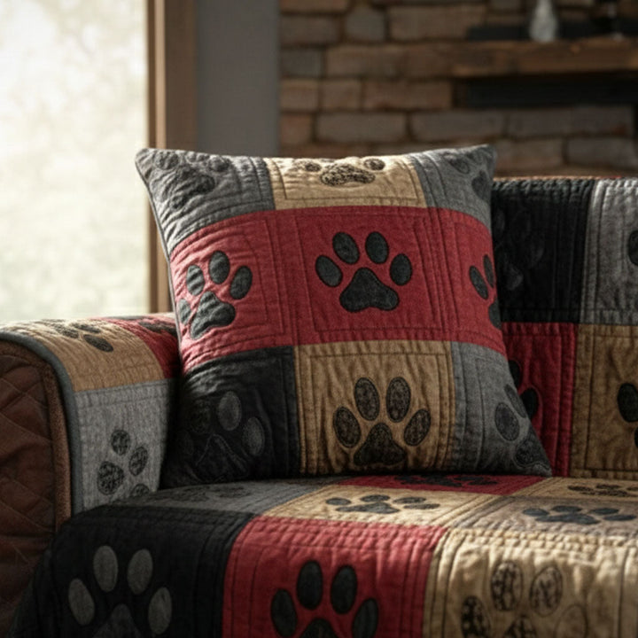 Rustic Paw Print - Handmade Pillow Cover