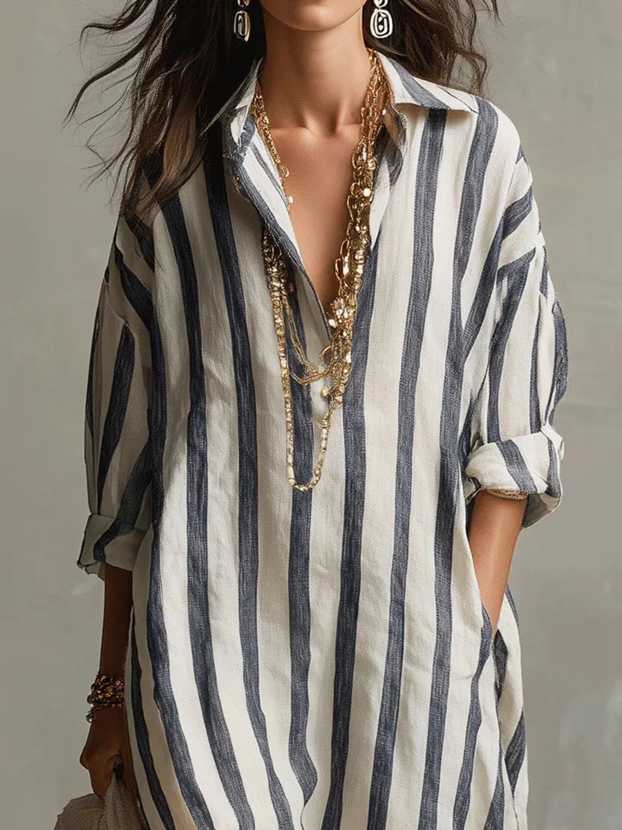 Amaris - Linen Long Shirt Dress