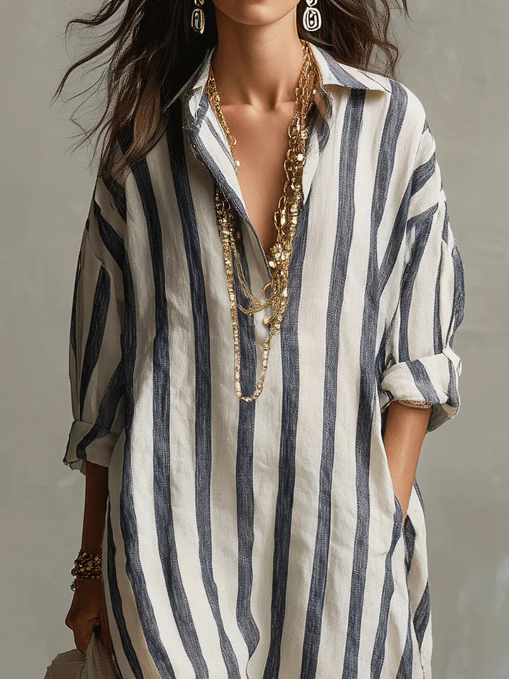Amaris - Linen Long Shirt Dress