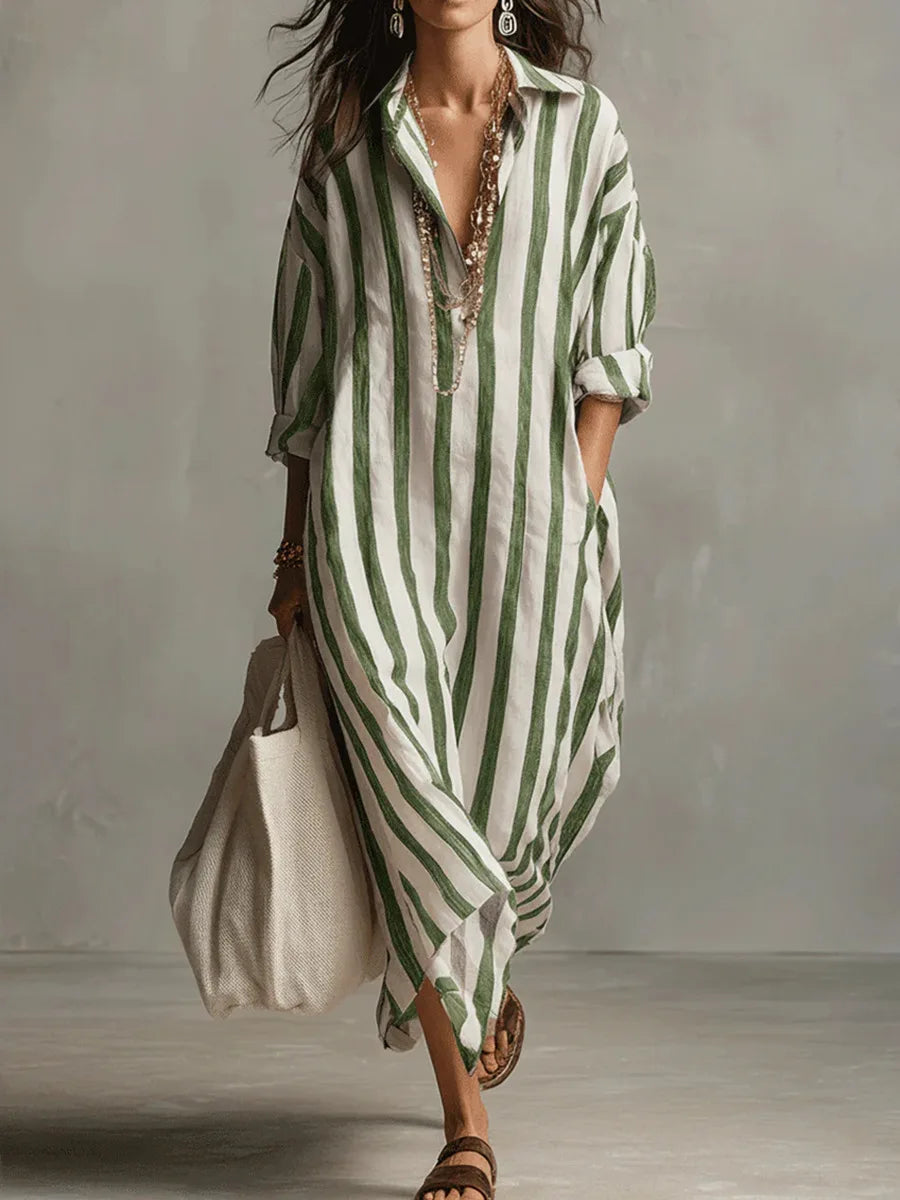 Amaris - Linen Long Shirt Dress