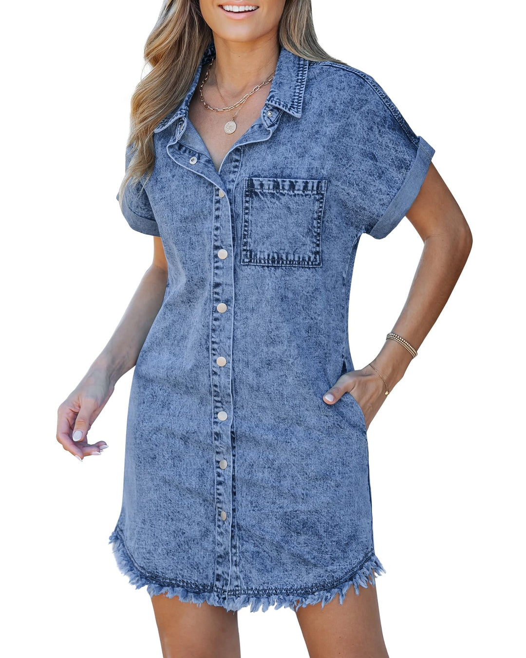 Kaelia - Denim Shirt Dress