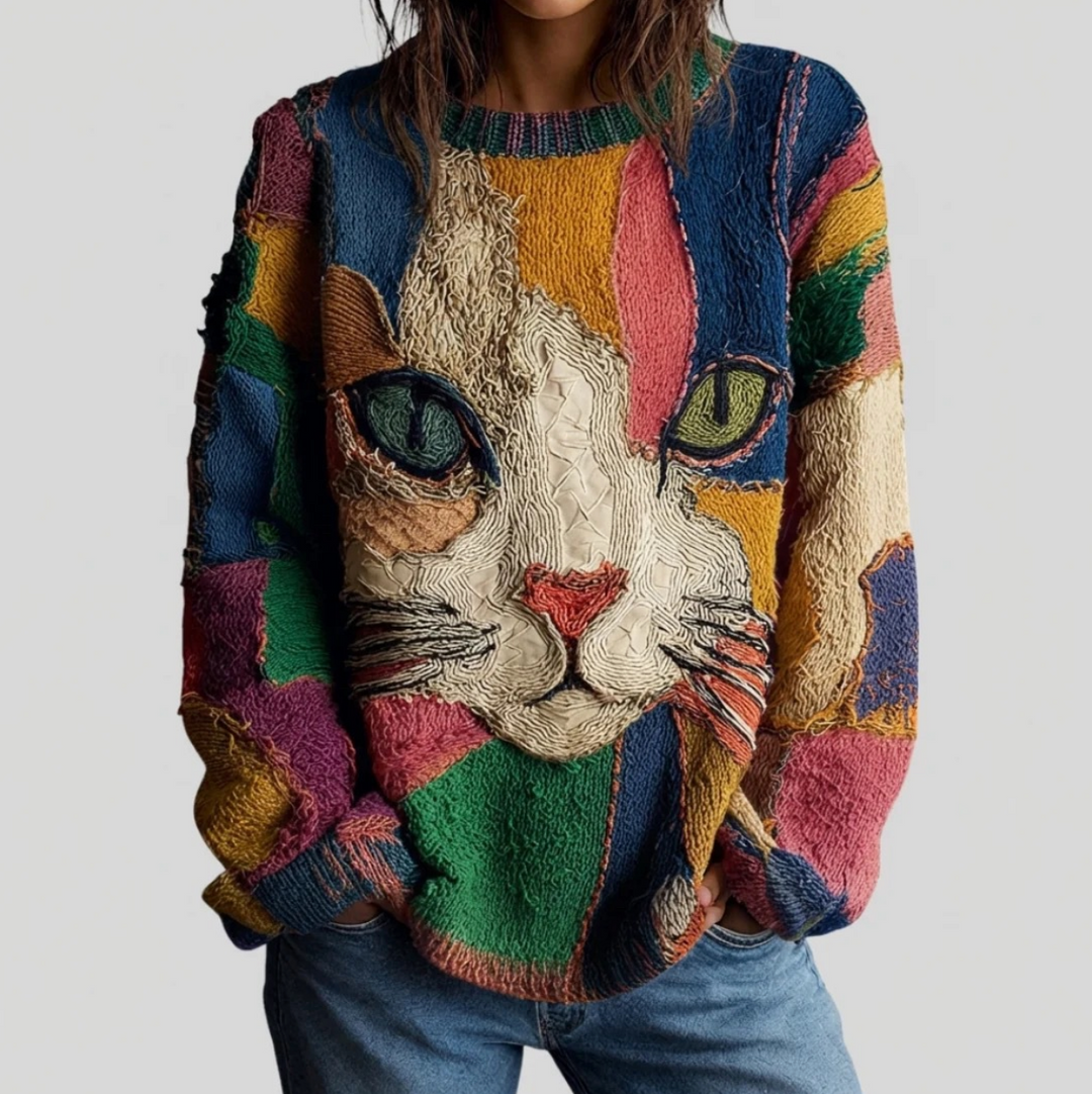 Zaira - Artistic Cat Statement Top