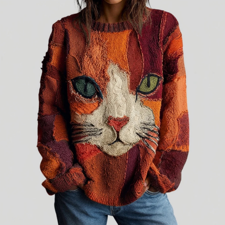 Zaira - Artistic Cat Statement Top