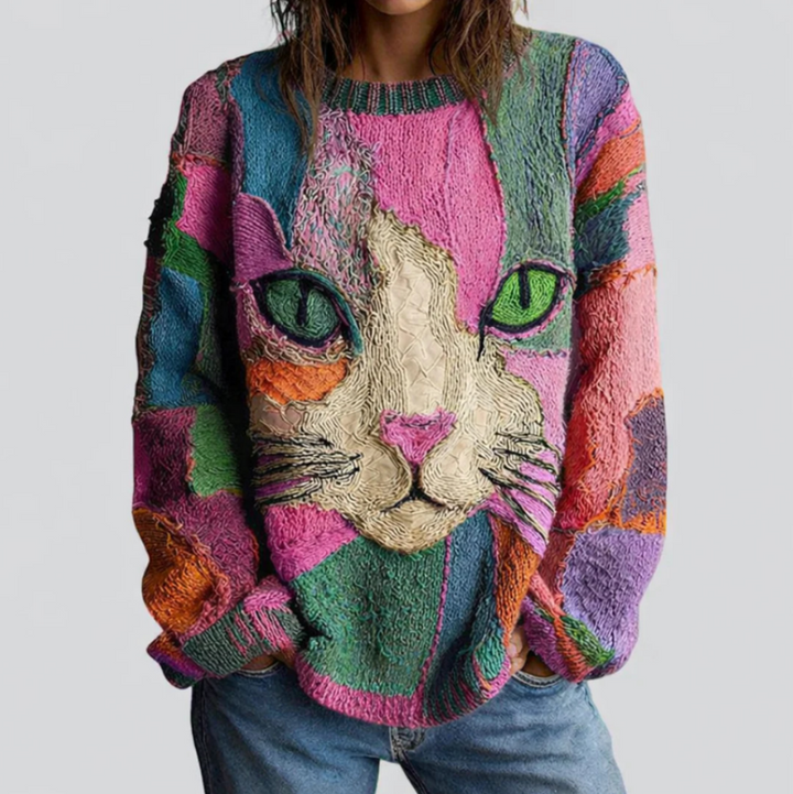 Zaira - Artistic Cat Statement Top