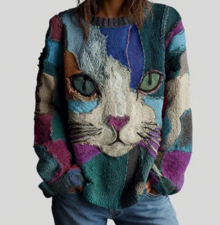 Zaira - Artistic Cat Statement Top