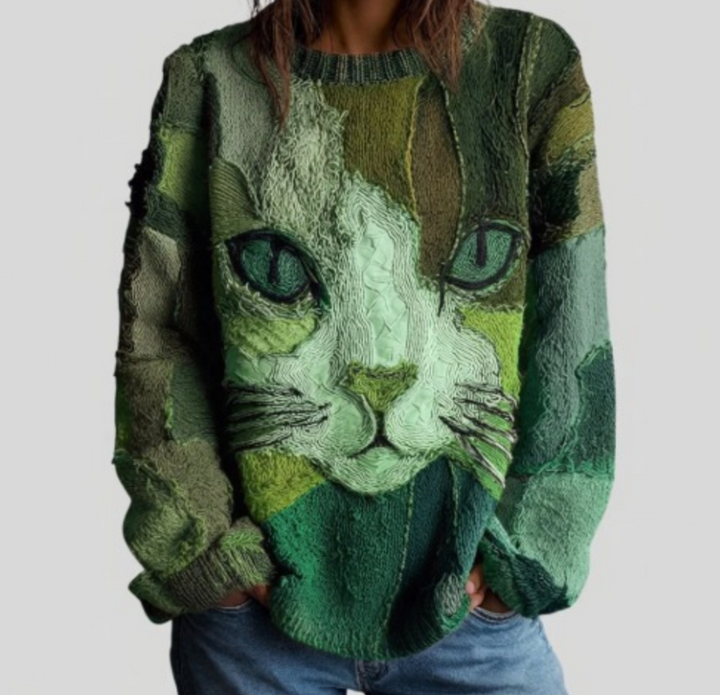 Zaira - Artistic Cat Statement Top