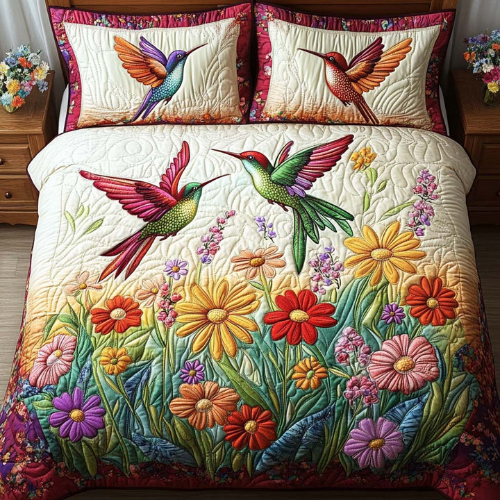 Hummingbird - 3-Piece Handmade Bedding Set