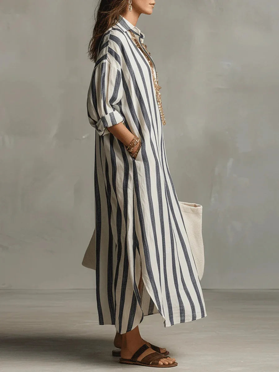 Amaris - Linen Long Shirt Dress