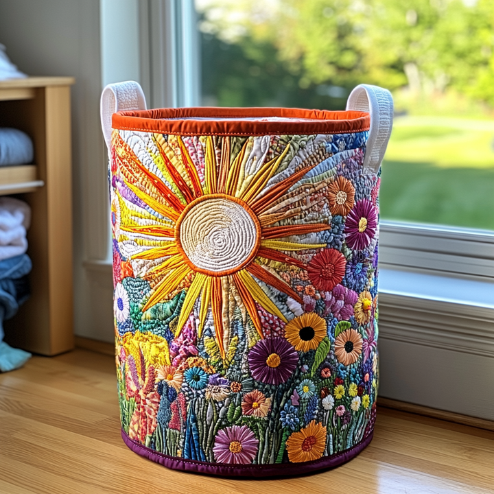 Sunflower Bloom - Handcrafted Laundry Basket